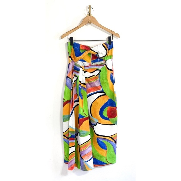 NWT Mara Hoffman Midi Strapless Cutout Samara Printed Dress - Picture 2 of 8